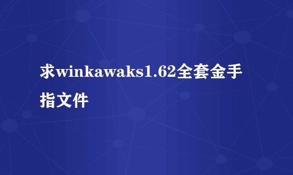 求winkawaks1.62全套金手指文件