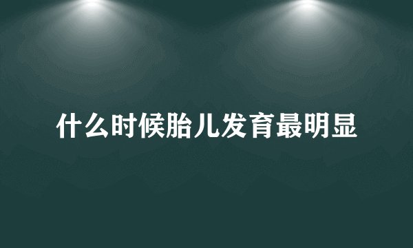 什么时候胎儿发育最明显