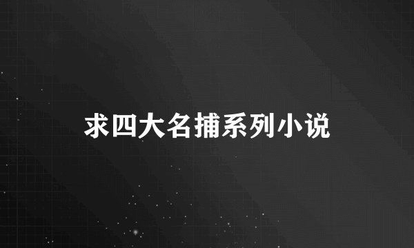 求四大名捕系列小说