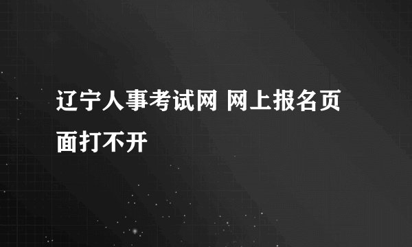 辽宁人事考试网 网上报名页面打不开
