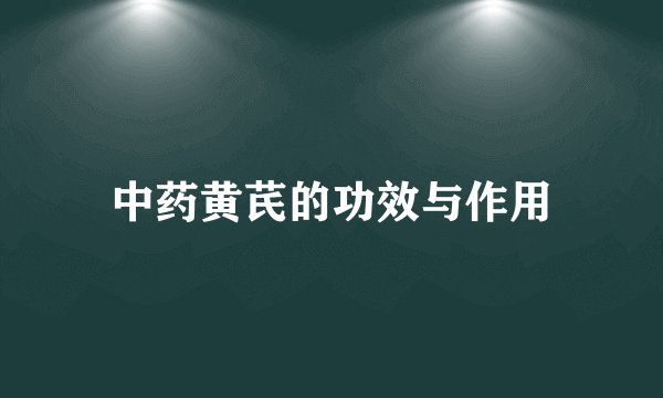 中药黄芪的功效与作用