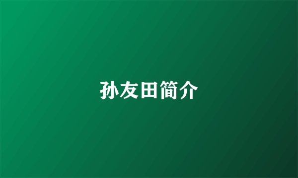 孙友田简介