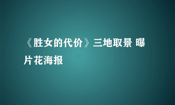 《胜女的代价》三地取景 曝片花海报