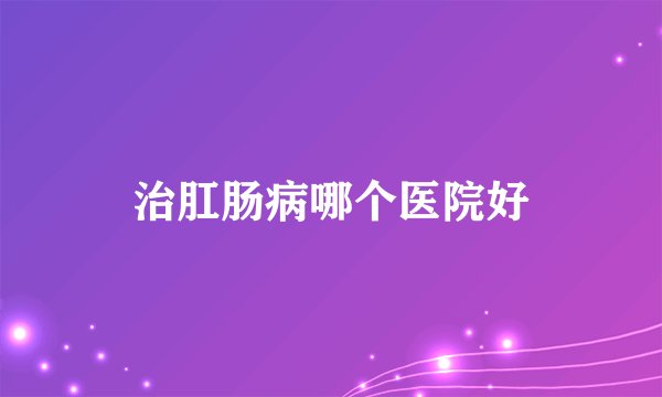 治肛肠病哪个医院好