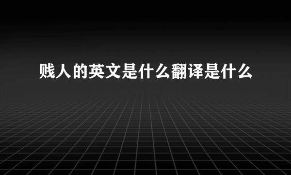 贱人的英文是什么翻译是什么