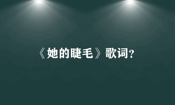 《她的睫毛》歌词？