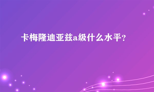 卡梅隆迪亚兹a级什么水平?
