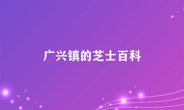 广兴镇的芝士百科