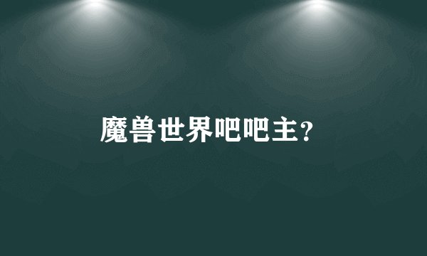 魔兽世界吧吧主？