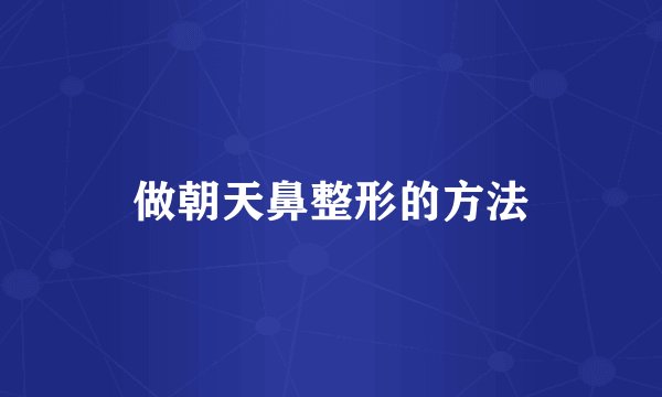 做朝天鼻整形的方法
