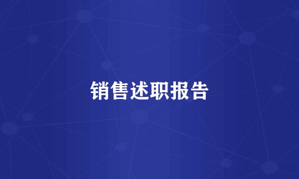 销售述职报告