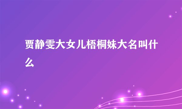贾静雯大女儿梧桐妹大名叫什么