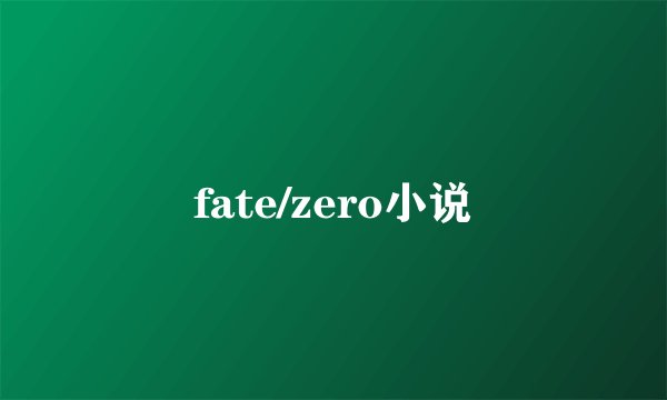 fate/zero小说