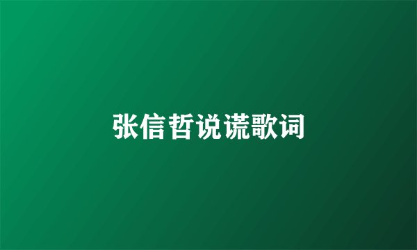 张信哲说谎歌词