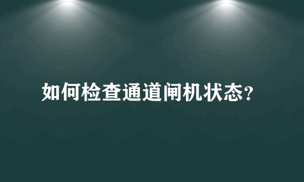 如何检查通道闸机状态？