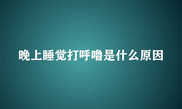 晚上睡觉打呼噜是什么原因