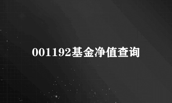 001192基金净值查询