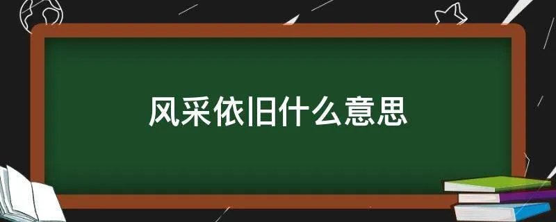 风采依旧什么意思