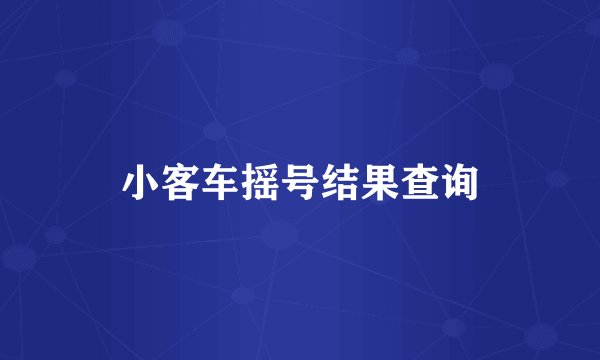 小客车摇号结果查询