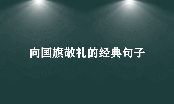 向国旗敬礼的经典句子