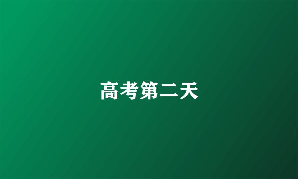 高考第二天