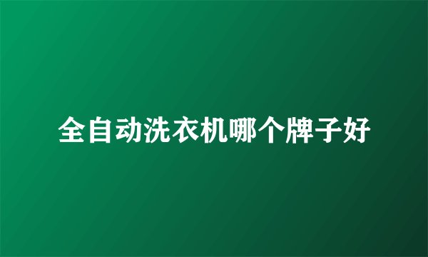 全自动洗衣机哪个牌子好