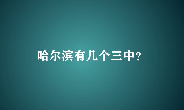 哈尔滨有几个三中？