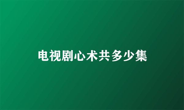 电视剧心术共多少集