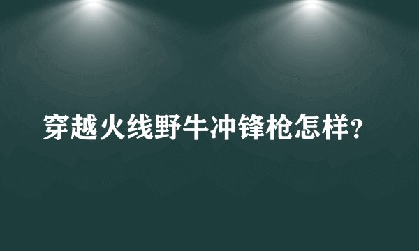 穿越火线野牛冲锋枪怎样?