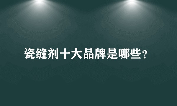 瓷缝剂十大品牌是哪些？