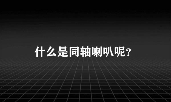 什么是同轴喇叭呢？