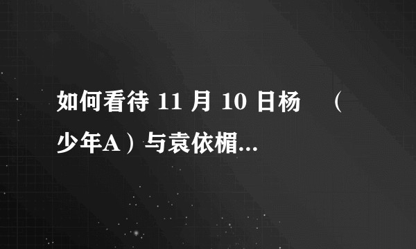 如何看待 11 月 10 日杨旸（少年A）与袁依楣（墨香铜臭）一审刑事判决书，真实情况是怎样？