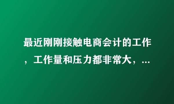 最近刚刚接触电商会计的工作，工作量和压力都非常大，这公司的会计换的很频繁，我还要坚持下去吗？