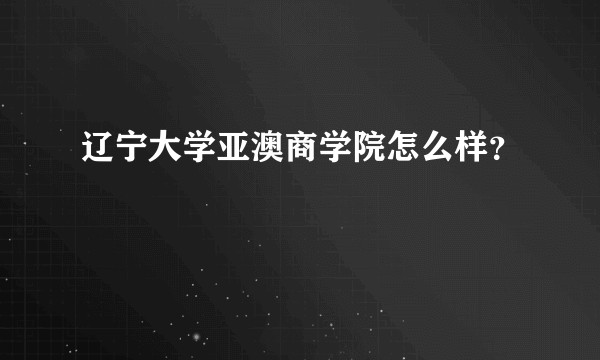辽宁大学亚澳商学院怎么样？