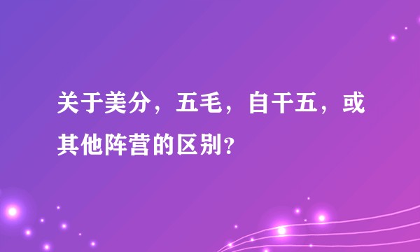 关于美分，五毛，自干五，或其他阵营的区别？