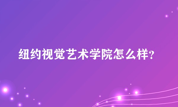 纽约视觉艺术学院怎么样？