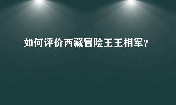 如何评价西藏冒险王王相军？