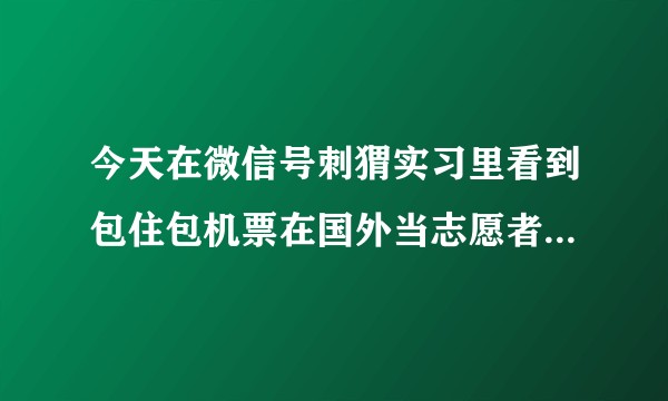 今天在微信号刺猬实习里看到包住包机票在国外当志愿者是真的吗?