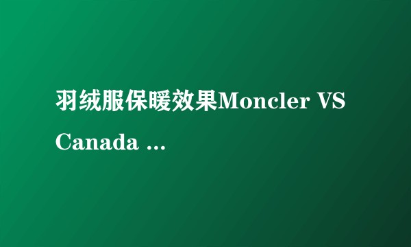 羽绒服保暖效果Moncler VS Canada goose哪一个更胜一筹？