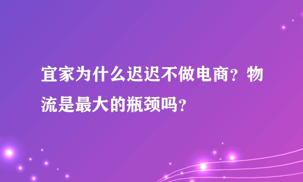 宜家为什么迟迟不做电商？物流是最大的瓶颈吗？