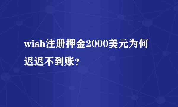 wish注册押金2000美元为何迟迟不到账？